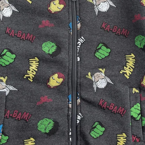 Vista 3 de Marvel Avengers Iron Man, Hulk and Captain America - Paquete de 2 sudaderas con capucha para niños pequeños y niños pequeños