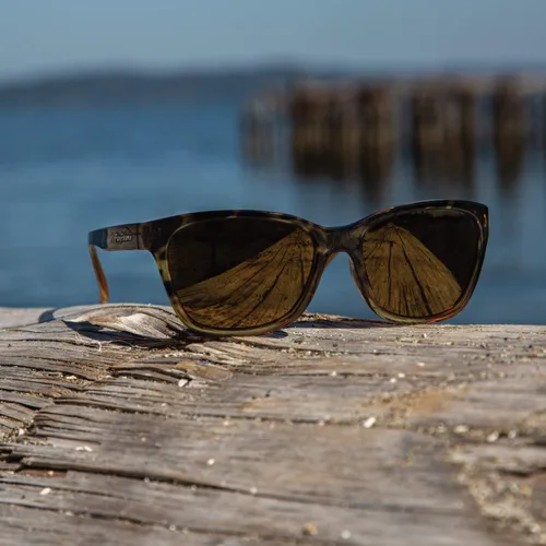Vista 6 de Flying Fisherman Gafas de sol polarizadas onduladas marco negro fundido