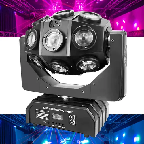 Vista 6 de Iluminación giratoria de 360° de DJ de las luces del haz de la etapa con 18