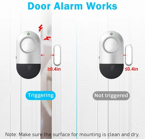 Vista 3 de Alarma de ventana de puerta, alarmas de ventana de 120 dB para seguridad del hogar, timbre de puerta para tienda de hogar