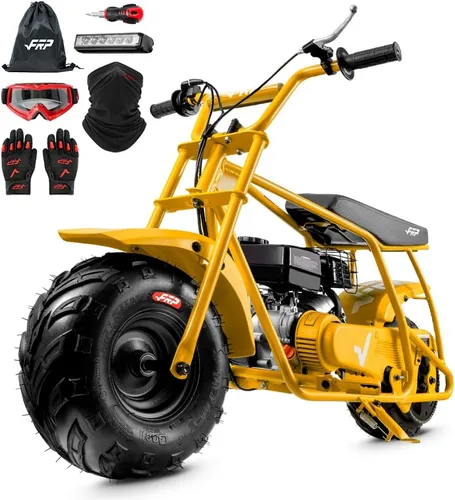 Vista 28 de FRP GMB100 Plus Gas Mini Bike 99cc 4 tiempos todoterreno Faro y polaina Negro