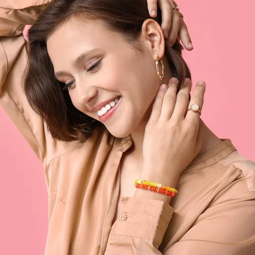 Vista 6 de Cuentas de vidrio para pulseras, 2700 unidades, 70 colores, cuentas