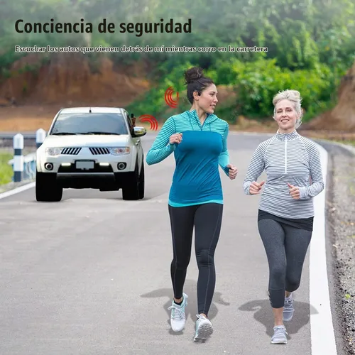 Vista 4 de Auriculares de Conducción Ósea Bluetooth, Audífonos Inalámbricos de Oreja Abierta con Micrófonos, Titanio Ligero Resistente al Sudor, Auriculares