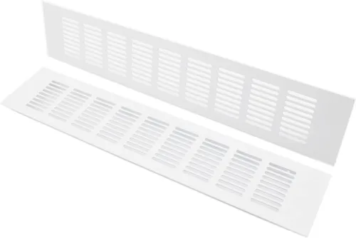 Vista 21 de 2 fundas para ventilación de aire, rejilla de ventilación de aleación de aluminio blanca rectangular, cubierta de rejilla de metal para armario