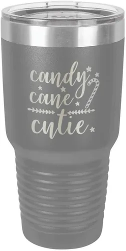 Vista 17 de Chirstmas - Taza de viaje de acero con recubrimiento de polvo grabado con láser, taza de viaje de camello polar sin BPA, mantiene tu bebida fría