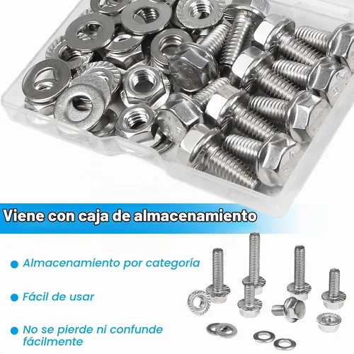 Vista 5 de 10 juegos de pernos de cabeza hexagonal con bridas de 5/16-18 x 3