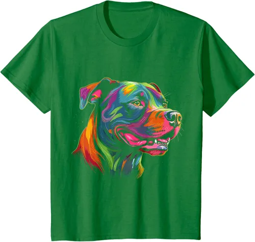Vista 49 de Pit Bull Mom Dog Lover Colorido Artistic Pitbull Owner - Camiseta para mujer, Negro