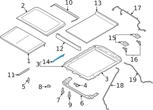 Vista 5 de Kit de reparación de montaje de riel de techo corredizo compatible con Ford F150 F250 F350 F450 2015-2020 Reemplazar OE FL3Z-1651071-A