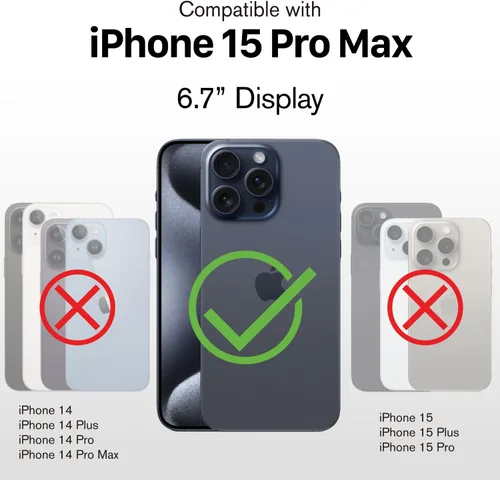 Vista 2 de VENA Funda con anillo magnético para iPhone 15 Pro Max (6.7 pulgadas) [compatible con Magsafe] con soporte resistente, protección contra caídas, a