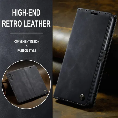 Vista 6 de Funda compatible con Samsung Galaxy A14 con tarjetero y función atril, funda protectora de piel para Galaxy A14 5G de 6.6 pulgadas (negro)