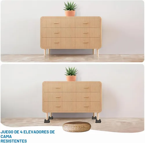 Vista 5 de ANNKUT Elevadores de cama de 1 pulgada resistentes, elevadores de muebles para cama, escritorio, mesa, sofá, sofá, elevadores de cama de gran