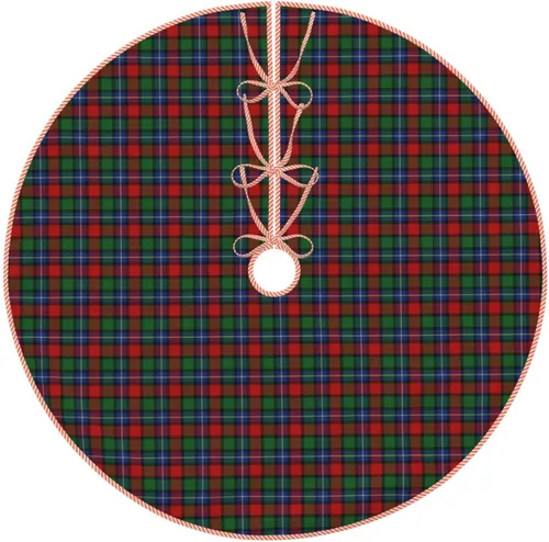 Vista 11 de Falda de árbol de Navidad de 30 pulgadas, patrón de tartán de clan kelly, a cuadros, de lino, falda de árbol de Navidad para fiestas de vacaciones
