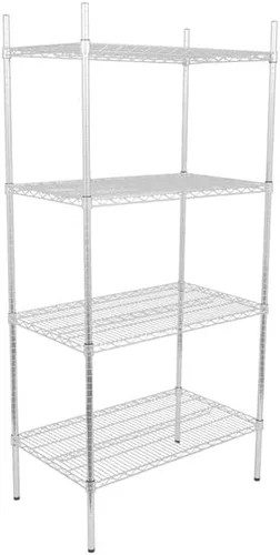 Vista 338 de Kit de 4 estantes de epoxi verde NSF de 21 x 72 pulgadas con postes de 86 pulgadas, estantería de almacenamiento resistente, kit de estantería