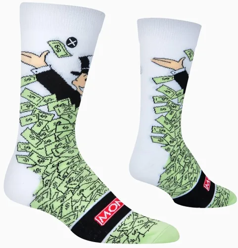 Vista 3 de Odd Sox, Funny Crew Socks, Monopoly Juego de mesa de estilos surtidos, Adulto Grande 8-12