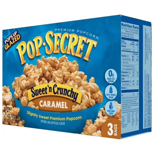 Vista 5 de Pop Secret Palomitas de Maíz para Microondas de Caramelo 3ct Regular, Caja de 7.92oz (Paquete de 1) - Palomitas de Maíz para Microondas, Palomitas