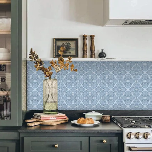 Vista 2 de Alwayspon Adhesivos de transferencia de azulejos de vinilo esmerilado para despegar y pegar, calcomanías autoadhesivas para azulejos de pared