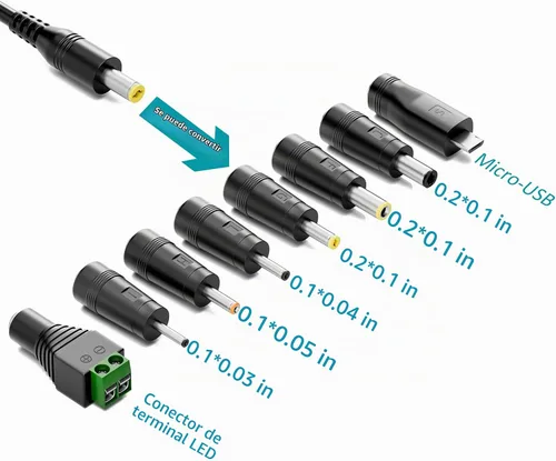 Vista 2 de Adaptador de fuente de alimentación de 12V 5A Cargador AC 100-240V a DC 12V 3A 2A Cable de alimentación