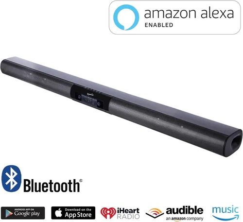 Vista 3 de Supersonic SC-1419SBA Sistema de barra de sonido Bluetooth óptica de 37 pulgadas con Alexa, conexión de altavoz multihabitación, línea RCA, entrada