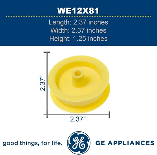 Vista 3 de GE WE12X81 Rueda tensora genuina OEM para secadores GE