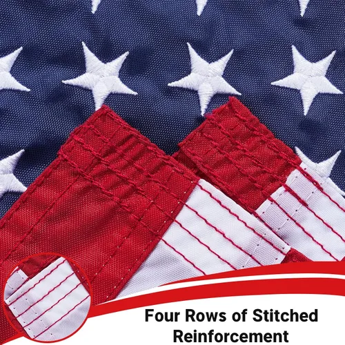 Vista 5 de Bandera estadounidense bordada para lancha de 12 x 18 pulgadas, banderas de barco pequeño para exteriores, patriótica, resistente, 1 x 1.5 pies