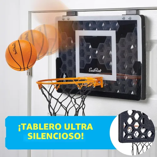 Vista 2 de EastPoint Sports Shh Sports - Juego de baloncesto para colocar sobre la puerta, bola de espuma silenciosa, tablero de 18 x 12 pulgadas, a partir
