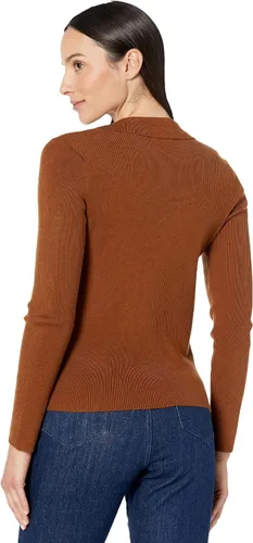 Vista 2 de Calvin Klein Suéter cómodo y ligero de manga larga con cuello en V para mujer