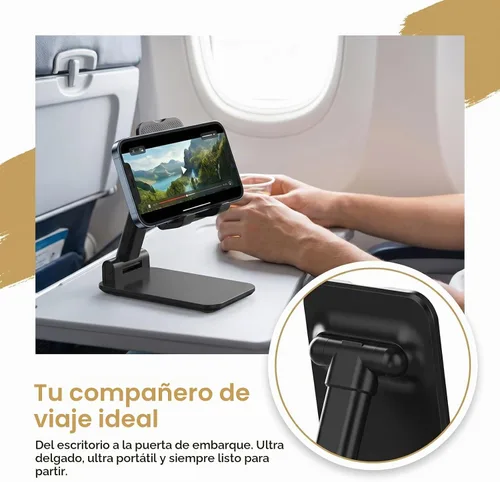 Vista 4 de Soporte para Teléfono de Escritorio, MT-6 Soporte para Teléfono Celular para Escritorio Soporte Universal para Teléfono Celular Plegable y Ajustable