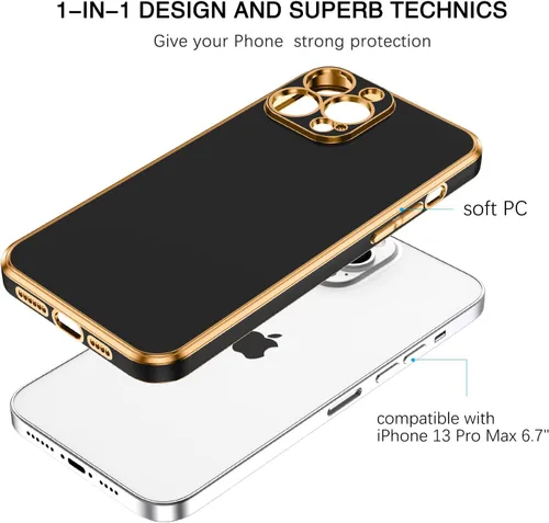 Vista 5 de BENTOBEN Funda para iPhone 13 Pro Max, delgada, suave, de lujo, galvanizada, para iPhone 13 Pro Max, para mujeres, hombres y niñas, a prueba