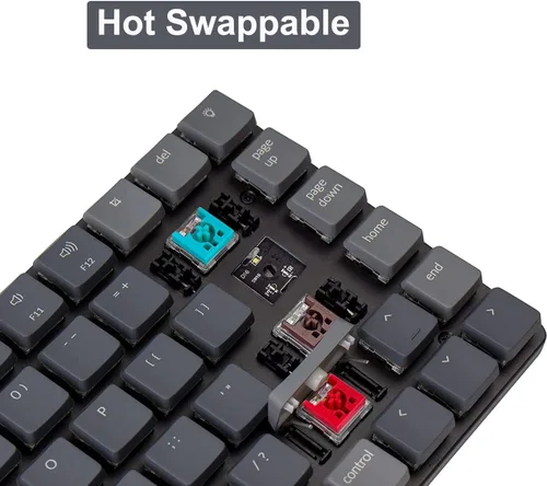 Vista 5 de Keychron K3 Teclado mecánico inalámbrico ultra delgado con 75% de diseño, compacto, intercambiable en caliente, 84 teclas Bluetooth RGB LED