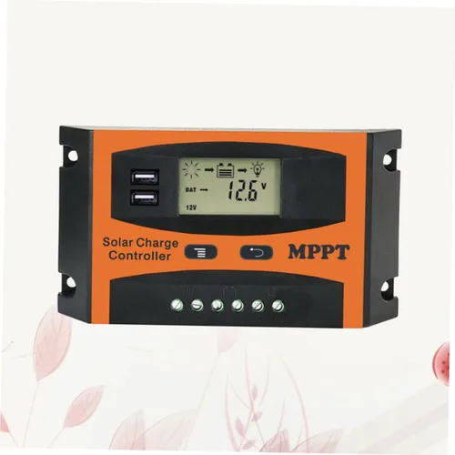 Vista 6 de Controlador de carga solar 12v Regulador Mppt 24v Cargador de batería solar Pantalla grande Salida USB dual