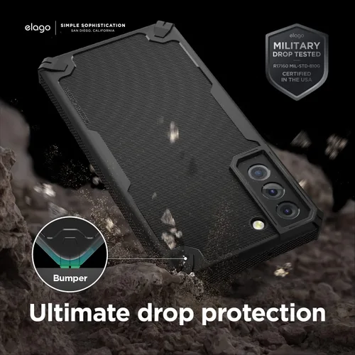 Vista 5 de elago Armor - Funda compatible con Samsung Galaxy S22 de 6.1 pulgadas, protección contra caídas de grado militar de EE. UU., funda protectora