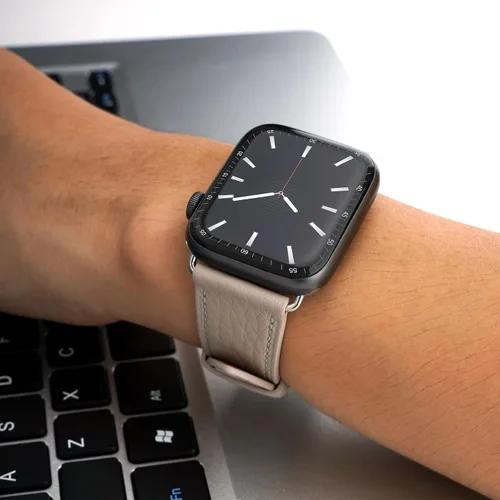 Vista 6 de Correa italiana de cuero genuino compatible con Apple Watch Series 987654321SE de 1.772 in, 1.732 in, 1.654 in, 1.614 in, 1.575 in, 1.496 in