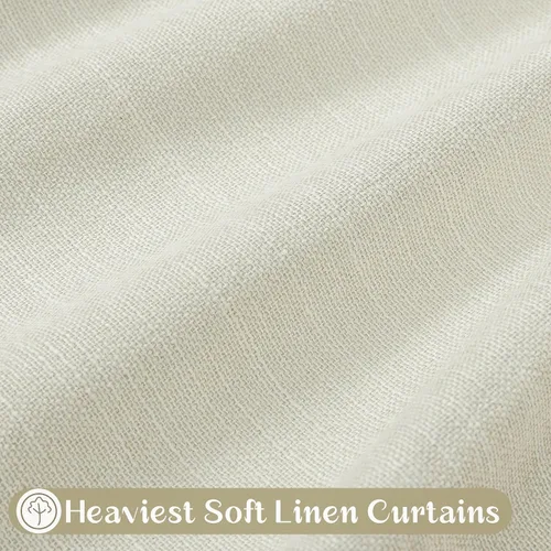 Vista 4 de Cortinas opacas de 54 pulgadas de largo para dormitorio, sala de estar, cortinas beige con aislamiento térmico, oscurecimiento de la habitación