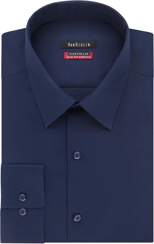Vista 3 de Van Heusen Camisa de vestir para hombre, ajuste delgado, cuello flexible, elástica, sólida