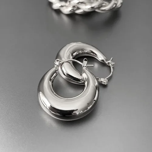 Vista 64 de Aretes de aro gruesos de oro para mujer, chapados en oro de 14 quilates, aretes de aro triple, hipoalergénicos, a la moda, aretes de aro gruesos