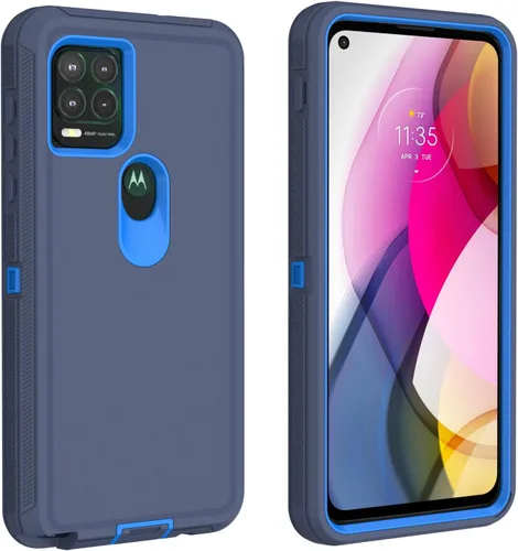 Vista 10 de Funda protectora resistente para Motorola Moto G Stylus 2021, a prueba de golpes, a prueba de polvo, 3 en 1, para Moto G Stylus 5G 2021 (negro)