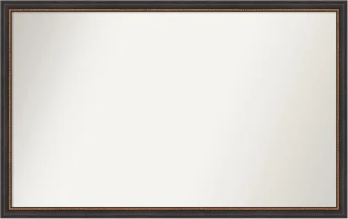Vista 135 de Amanti Art Espejo de baño negro para sobre el fregadero, 23 x 23 pulgadas, espejo cuadrado negro Ashton, marco de madera tradicional mediano, se