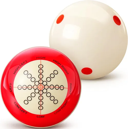 Vista 7 de Gemscream 2 piezas de bolas de taco de billar con puntos, artefacto de entrenamiento de práctica, tamaño reglamentario 2-1/4 pulgadas, bolas