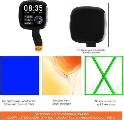 Vista 5 de Para Fitbit Versa 4/Sense 2 FB523 Reemplazo de pantalla para Fitbit Versa 4/Sense 2 Pantalla LCD Digitalizador Pantalla táctil Asamblea Piezas