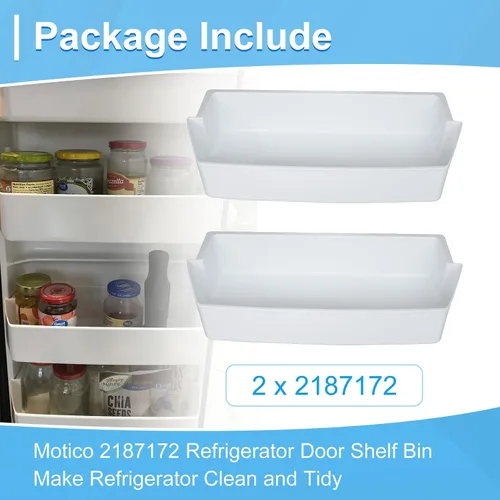 Vista 5 de 2187172 Estante para puerta de refrigerador compatible con estantes de repuesto Frigidaire Whirlpool Amana Estate AP6006028, 2187194, AP3853103