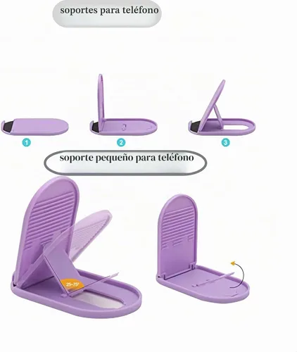 Vista 6 de Prettyia Soporte plegable portátil para teléfono