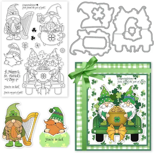 Vista 12 de INFUNLY Juego de 3 sellos y troqueles para hacer tarjetas, bendición, palabras, troqueles y sellos, diseño de feliz primavera, sellos transparentes