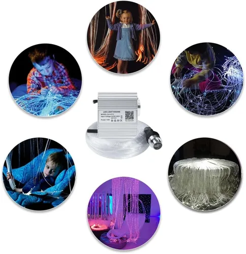 Vista 7 de AKEPO Luces sensoriales de fibra óptica para sala sensorial de autismo para niños, 10 W RGBW parpadeo+respuesta musical+control de aplicación