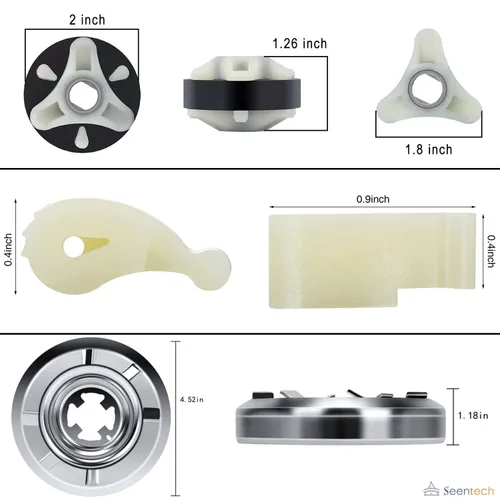 Vista 6 de Kit de acoplamiento de motor resistente 285753A, kit de embrague de lavadora 285785, perro agitador de lavadora 80040 de Seentech - Compatible