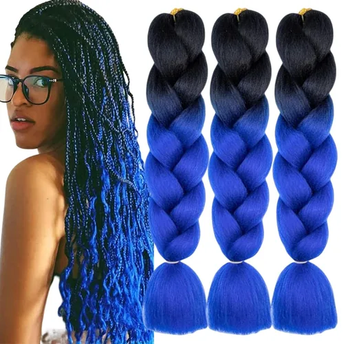 Vista 26 de Beige (613) Cabello trenzado 6 paquetes de extensiones de cabello sintético de 24 pulgadas, extensiones de cabello trenzado Jumbo Ombre trenzado