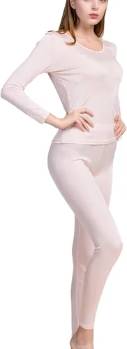 Vista 3 de Grenasasilk Ropa interior larga de seda para mujer Conjuntos de ropa interior térmica de seda para mujer, pantalones largos de seda de morera
