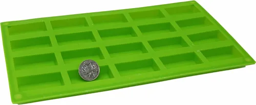 Vista 9 de X-Haibei Mini molde rectangular del silicón del jabón de la muestra del molde del caramelo del chocolate del jabón de la muestra 20-cavidad 0.5OZ