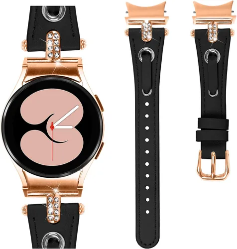 Vista 11 de DEALELE Correas compatibles con Samsung Galaxy Watch 6/6 Classic / 5/5 Pro / 4/4 Classic/Galaxy 3 1.614 in / Active 2, correa de repuesto de cuero