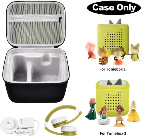 Vista 2 de Carrying Case for Toniebox Starter Set 1，2 and Tonies Figurines with EVA Protective Material to Hold Headphones, Charging Station & Accessories for