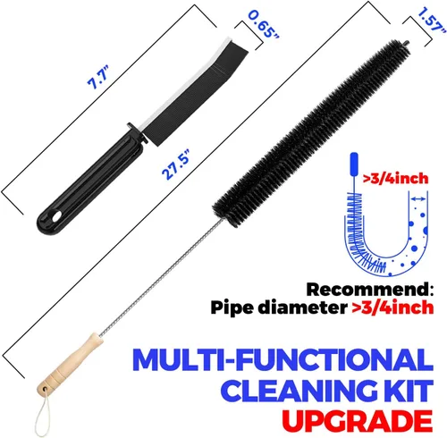 Vista 5 de Holikme - Kit de limpieza para ventilación de secadora - Suministros de limpieza para el hogar, cepillo removedor de pelusa para secadora, cepillo